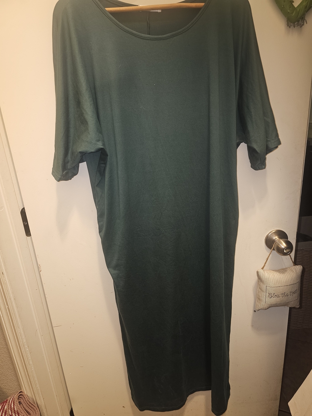 Ekouaer Teal Flowy Lounge Maxi Dress With Pockets Size SM Pristine Condition
